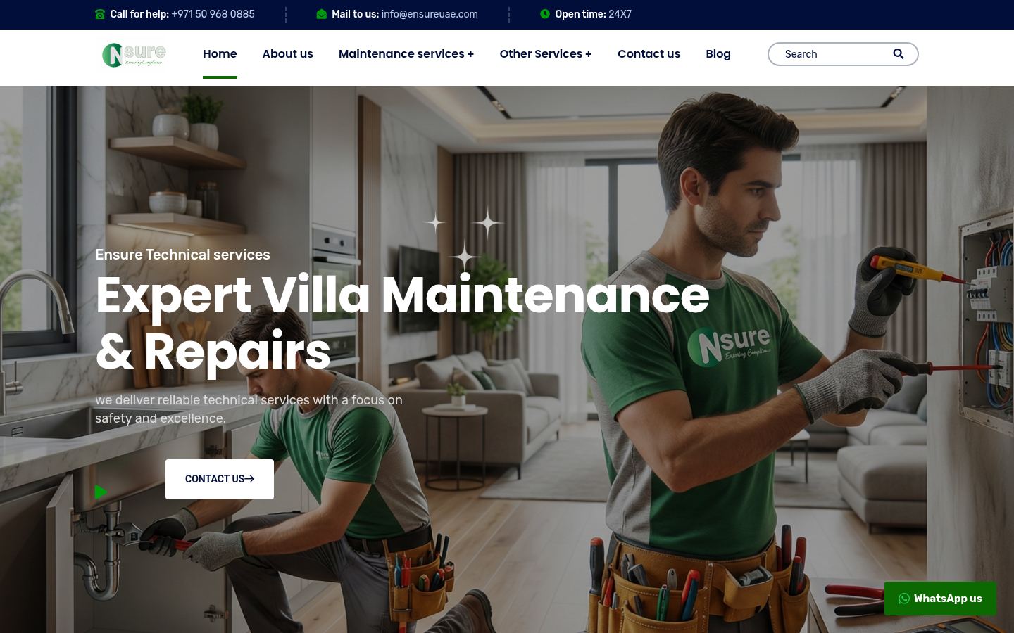 Ensure Technical Services · HOMEPAGE_SCREENSHOT