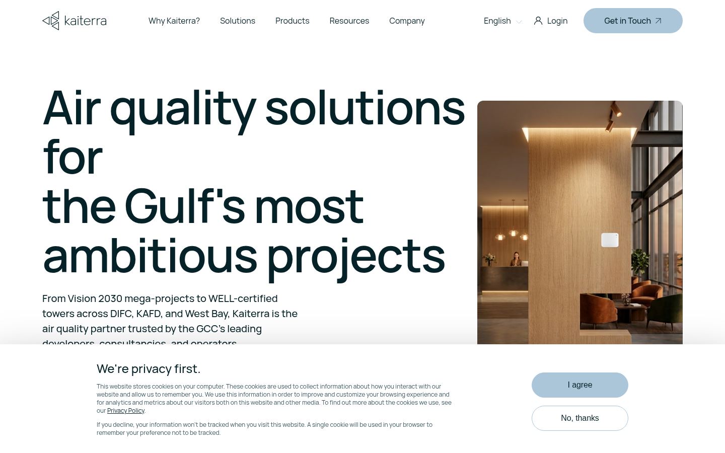 Kaiterra Middle East &middot; HOMEPAGE_SCREENSHOT