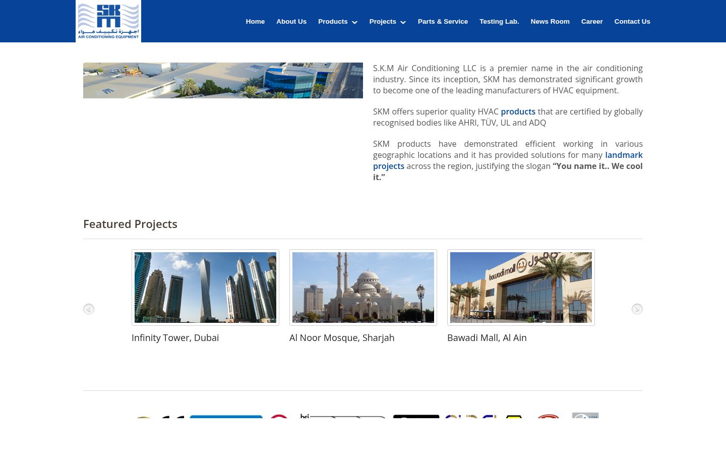 SKM Air Conditioning &middot; HOMEPAGE_SCREENSHOT